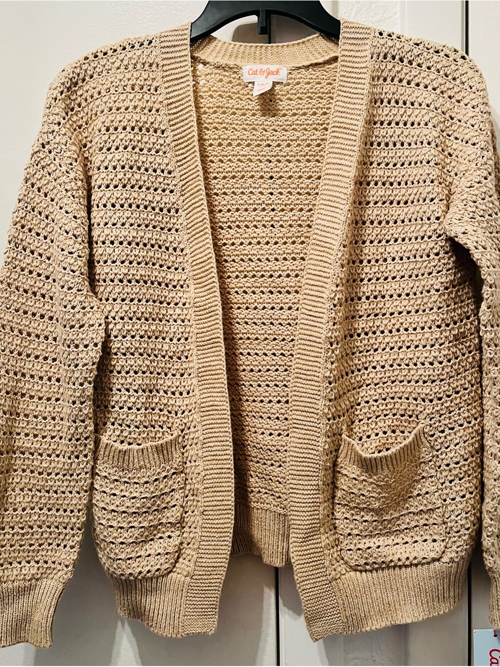 Little girls Open-Front Knit Cardigan Sweater - Beige - NEW w/tags! Size small